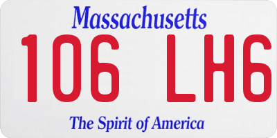 MA license plate 106LH6