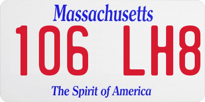 MA license plate 106LH8