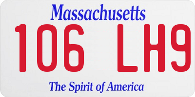 MA license plate 106LH9