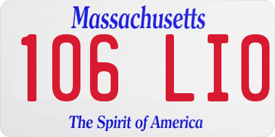 MA license plate 106LI0