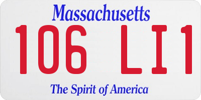 MA license plate 106LI1