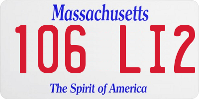 MA license plate 106LI2