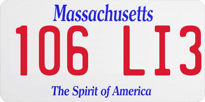 MA license plate 106LI3