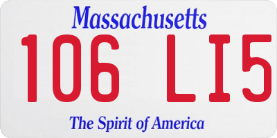 MA license plate 106LI5