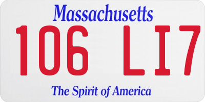 MA license plate 106LI7