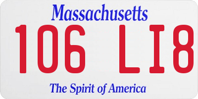 MA license plate 106LI8