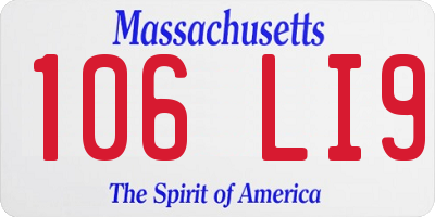 MA license plate 106LI9