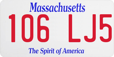 MA license plate 106LJ5