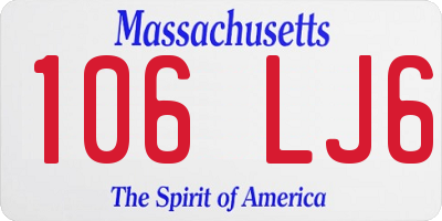 MA license plate 106LJ6