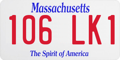 MA license plate 106LK1