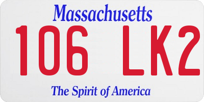 MA license plate 106LK2