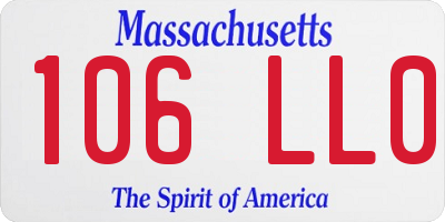 MA license plate 106LL0