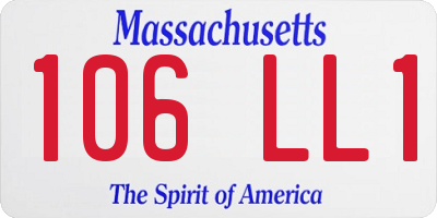 MA license plate 106LL1