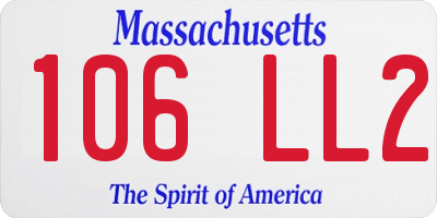 MA license plate 106LL2
