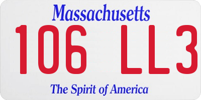 MA license plate 106LL3