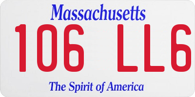 MA license plate 106LL6