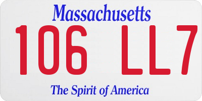 MA license plate 106LL7