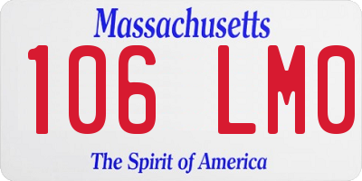MA license plate 106LM0