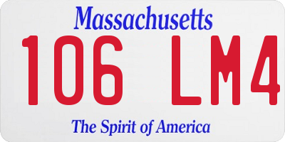 MA license plate 106LM4
