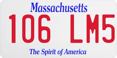 MA license plate 106LM5