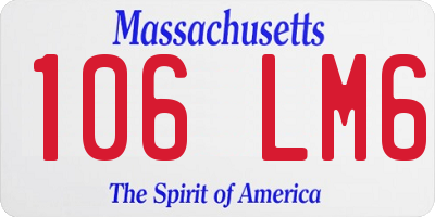 MA license plate 106LM6