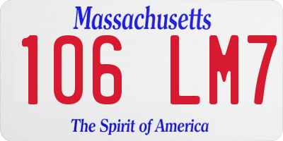 MA license plate 106LM7