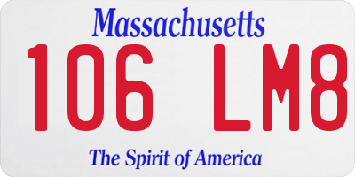 MA license plate 106LM8