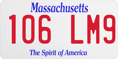 MA license plate 106LM9