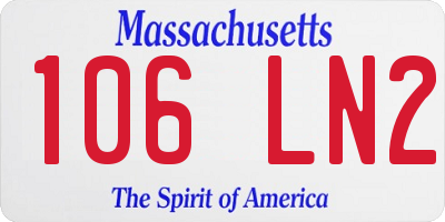 MA license plate 106LN2