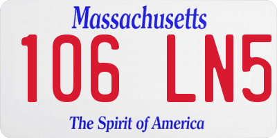 MA license plate 106LN5