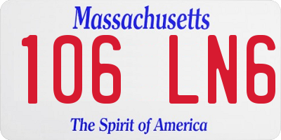 MA license plate 106LN6