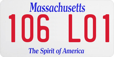 MA license plate 106LO1