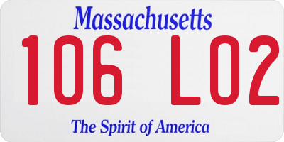 MA license plate 106LO2
