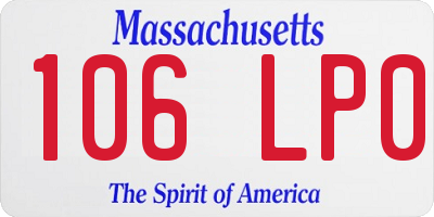 MA license plate 106LP0