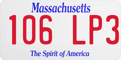 MA license plate 106LP3