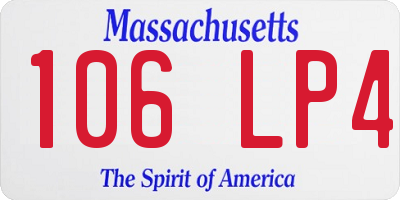 MA license plate 106LP4