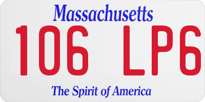 MA license plate 106LP6