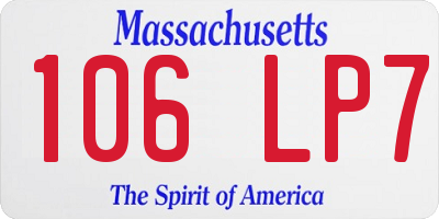 MA license plate 106LP7