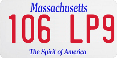 MA license plate 106LP9