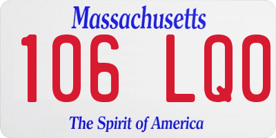 MA license plate 106LQ0