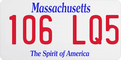 MA license plate 106LQ5