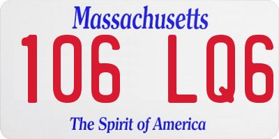 MA license plate 106LQ6