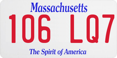 MA license plate 106LQ7