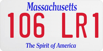MA license plate 106LR1