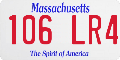 MA license plate 106LR4