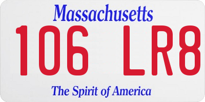 MA license plate 106LR8