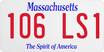 MA license plate 106LS1