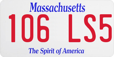 MA license plate 106LS5