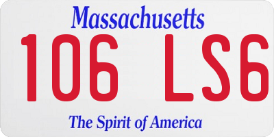 MA license plate 106LS6