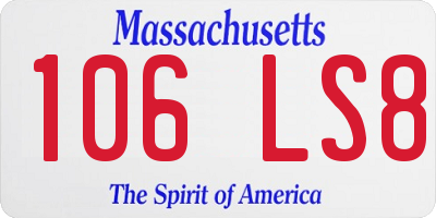 MA license plate 106LS8